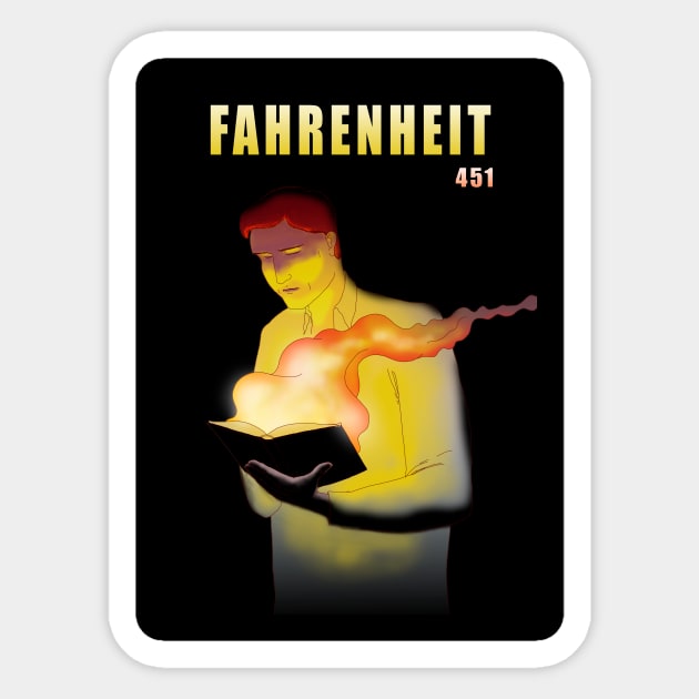 Fahrenheit 451 Sticker by lucamendieta